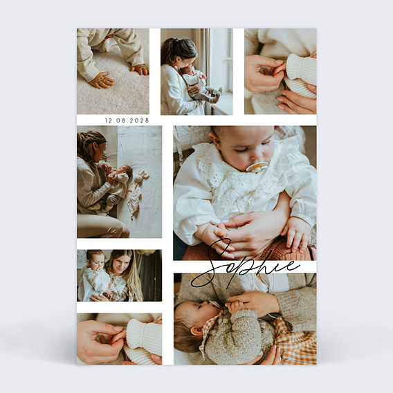 Faire part naissance Beau pêle mêle