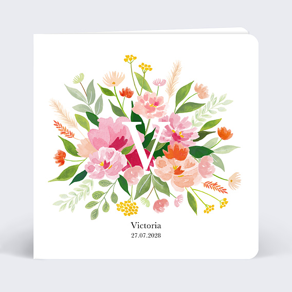 Faire part naissance Bouquet champêtre