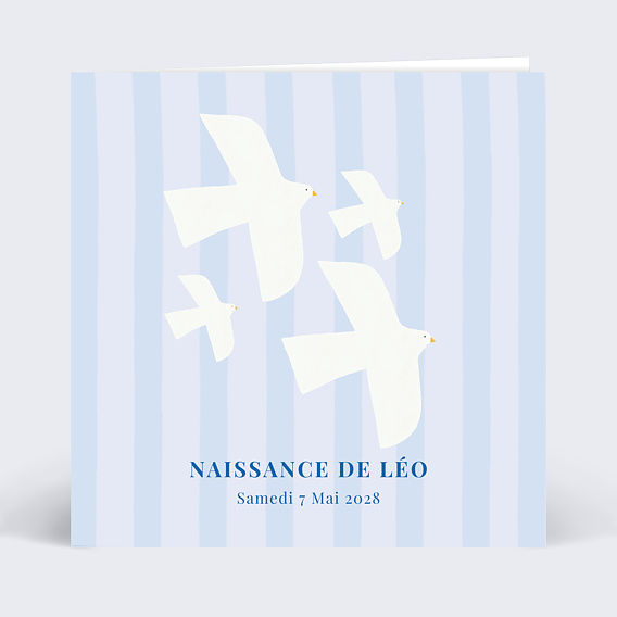 Faire-part Naissance Colombes minimalistes
