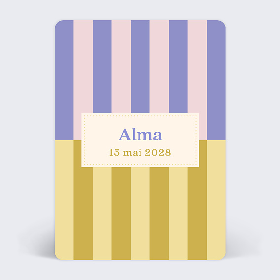 Faire part naissance Duo de rayures