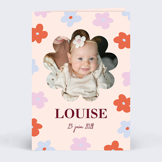 Faire part naissance Fleurs wavy photo