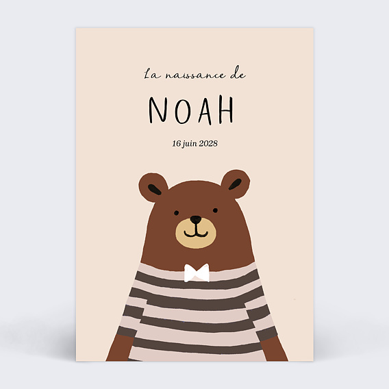 Faire-part Naissance Ours original