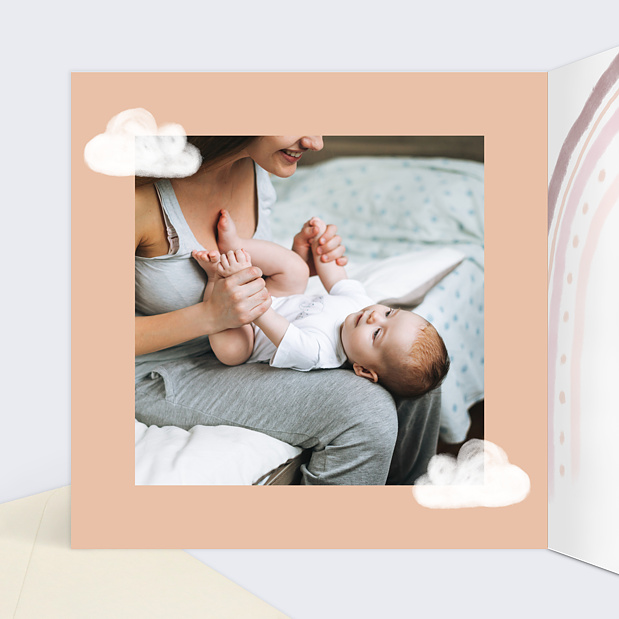 Faire Part Naissance Petit Arc En Ciel Popcarte