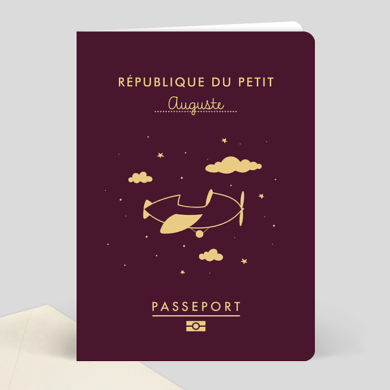 Faire part naissance Passeport