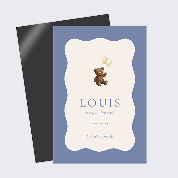 Faire part naissance Ourson ballon