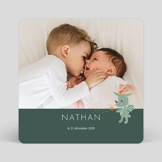 Faire part naissance Lilliputiens x Popcarte - Joe le dragon