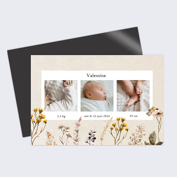 Faire part naissance Bouquet Sauvage Paysage