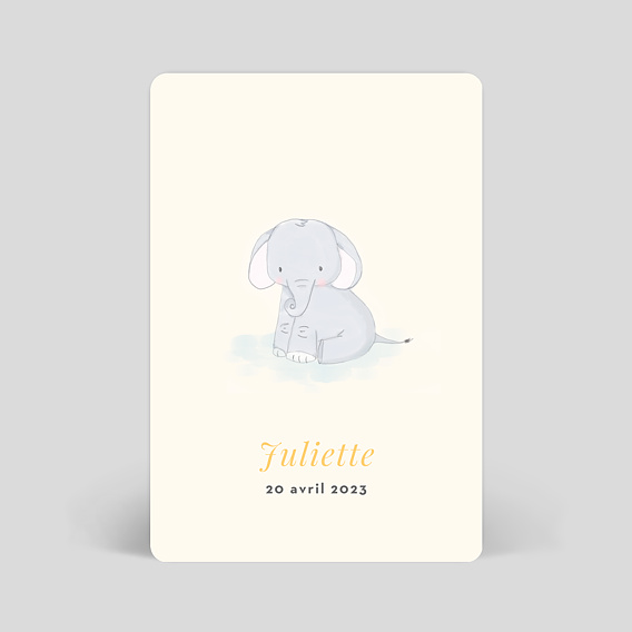 Faire part naissance Baby Elephant