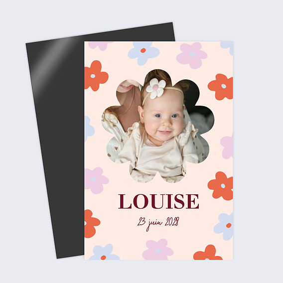 Faire part naissance Fleurs wavy photo