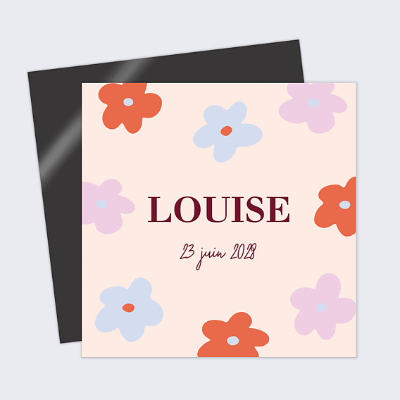 Faire part naissance Fleurs wavy