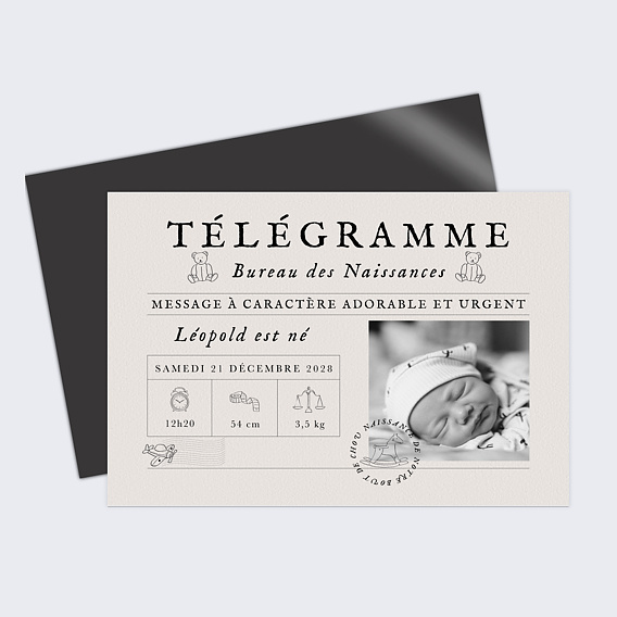 Faire part naissance Télégramme