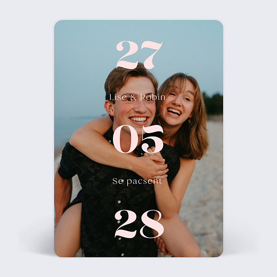 Faire part pacs Date Verticale