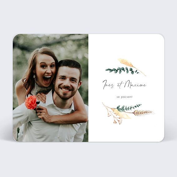 Faire part pacs Future Married Floral