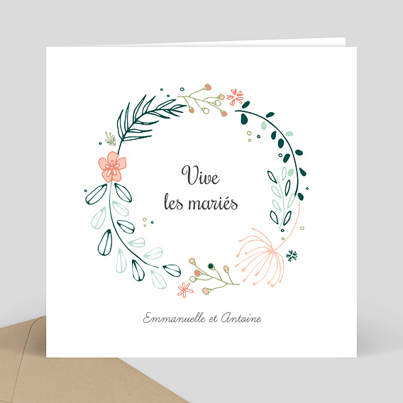 Carte Felicitations Mariage Fleurs De Printemps Popcarte