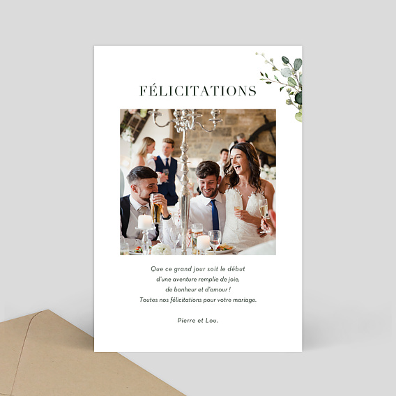 Carte Felicitations Mariage Herbarium Photo Popcarte