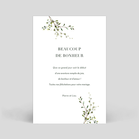 Félicitations mariage Herbarium