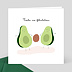 Carte félicitations naissance Avocado Family Recto