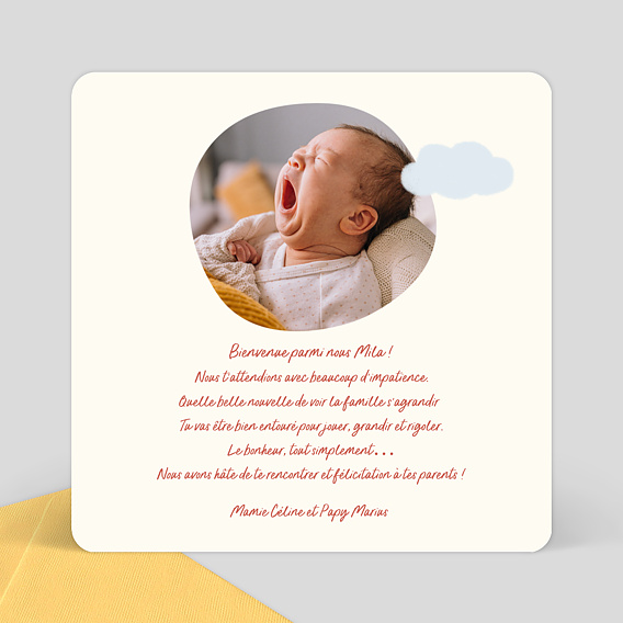 Carte de vœux : naissance bébé, grossesse, accouchement.
