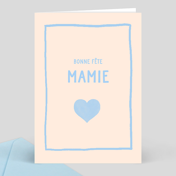 Carte fête des grands-mères Coeur Simple Mamie