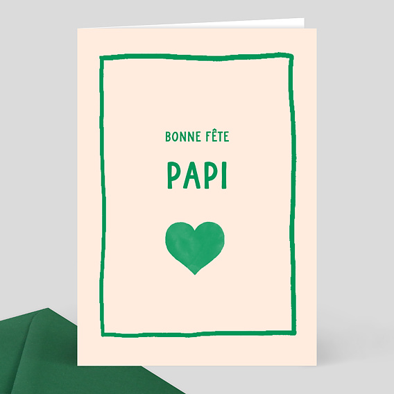 Carte fête des grands-pères Coeur Simple Papi