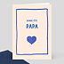 Carte fête des pères Coeur Simple Bleu