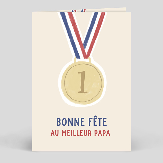 Carte fête des pères Médaille