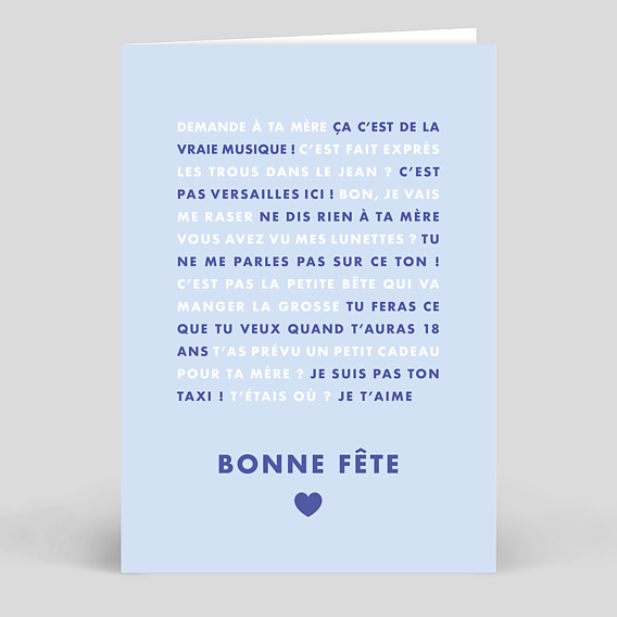 Carte fête des pères Phrases Papa