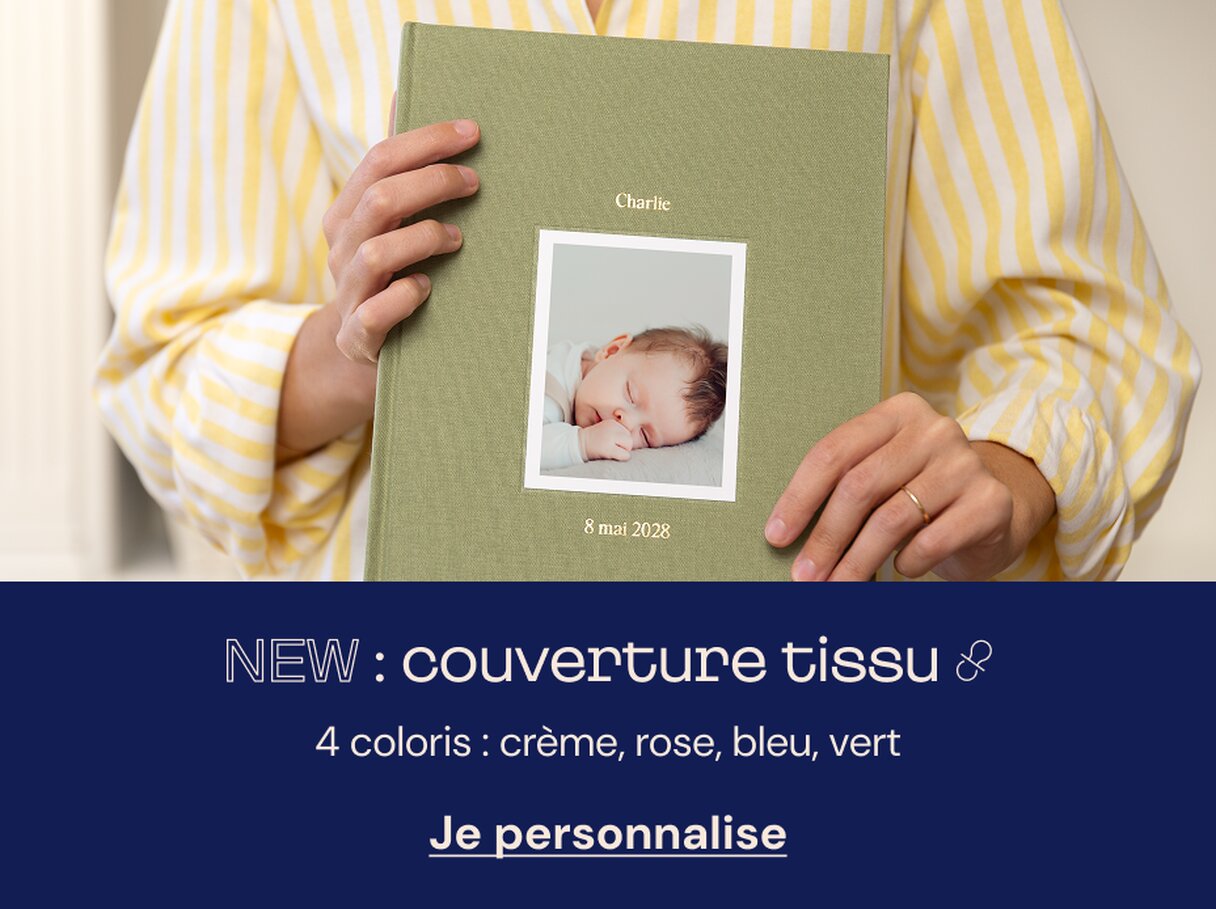 Album photo tissu naissance