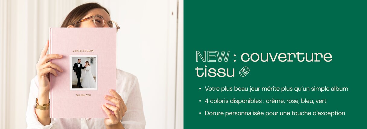 Album photo tissu mariage