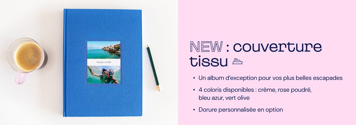 Album photo tissu voyage