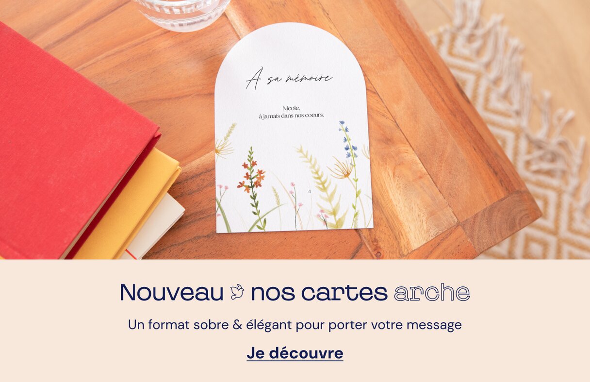 Carte de condoléances format arche