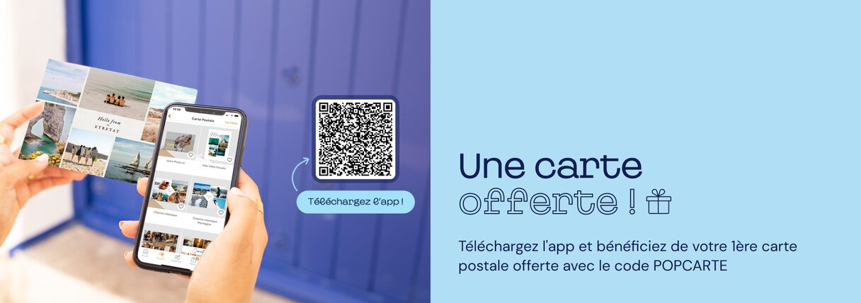 Carte postale offerte sur l'application