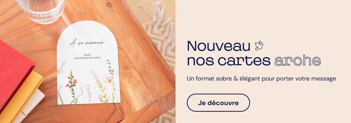 Faire-part décès format arche
