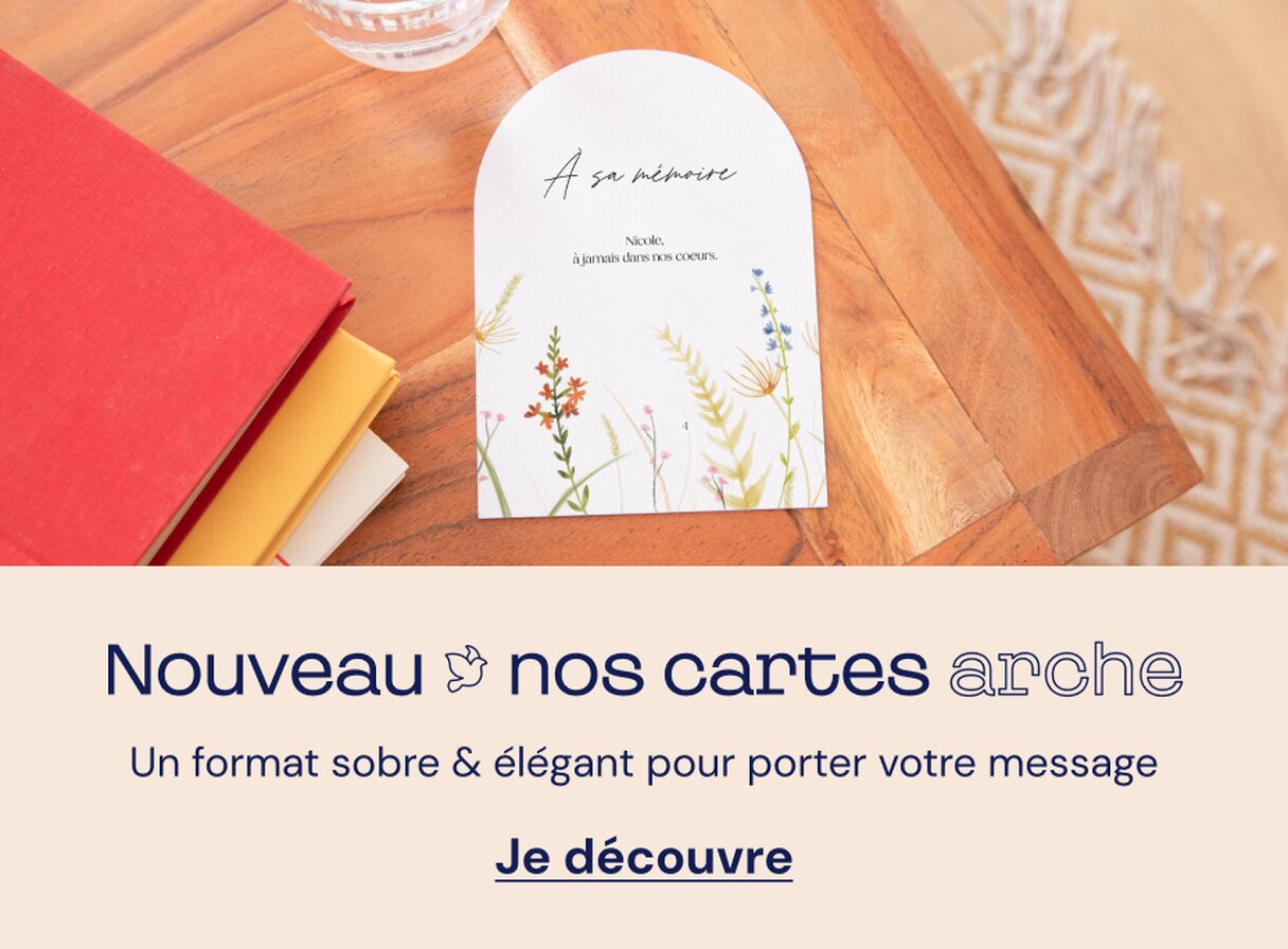 Faire-part décès format arche