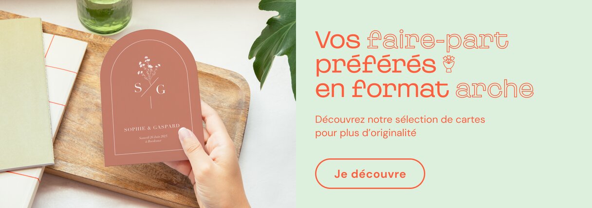 Faire-part mariage format arche