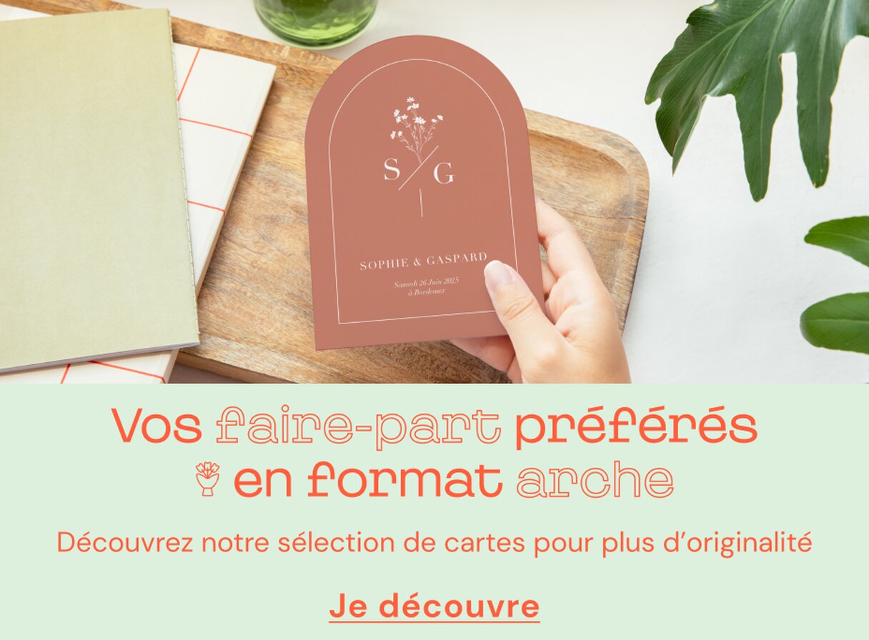 Faire-part mariage format arche
