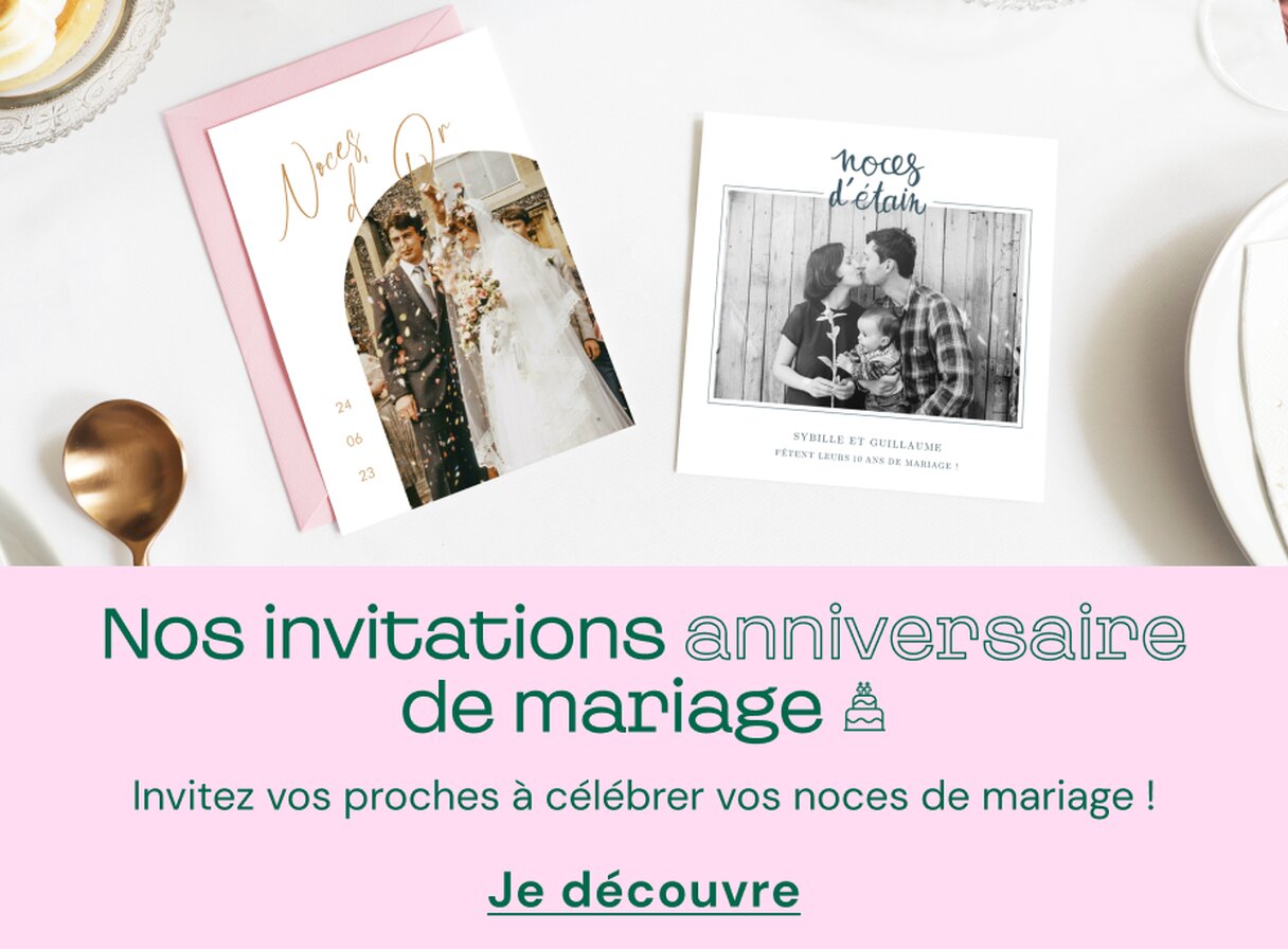 Invitation anniversaire de mariage