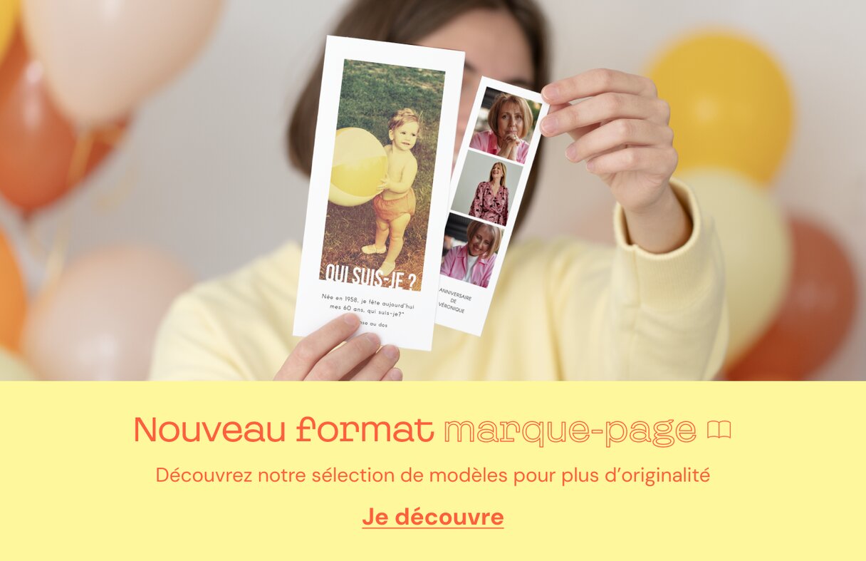 Invitation anniversaire format marque-page
