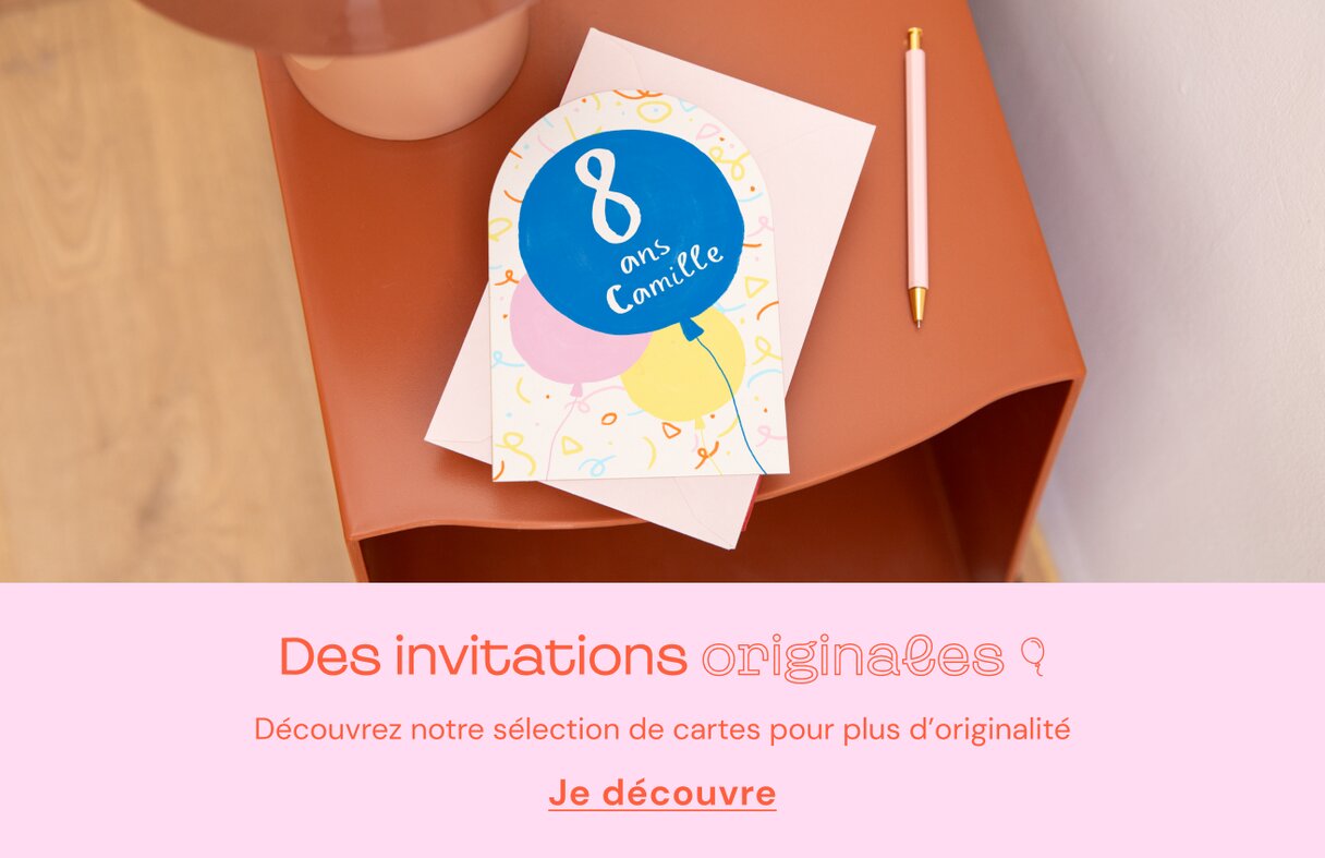 Invitation anniversaire originale avec ballons multicolores