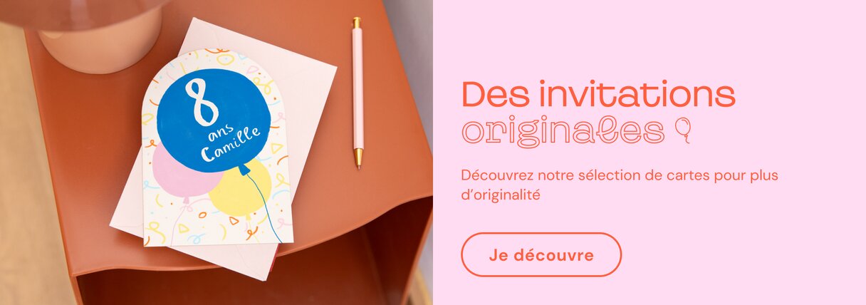 Invitation anniversaire originale avec ballons multicolores