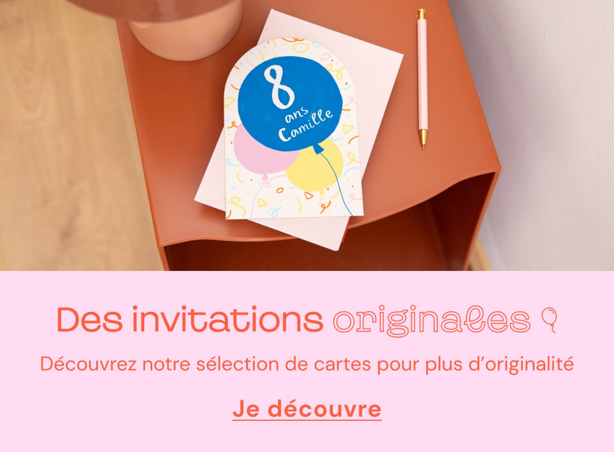 Invitation anniversaire originale avec ballons multicolores