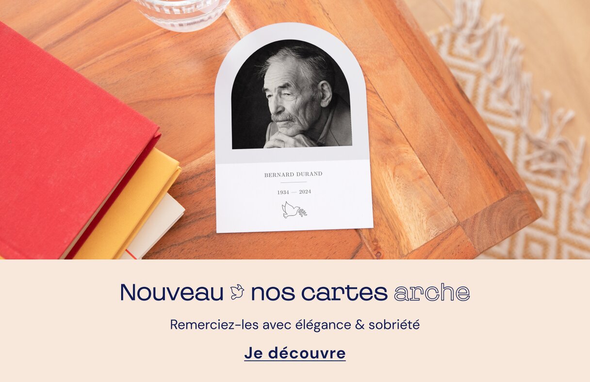 Carte décès format arche