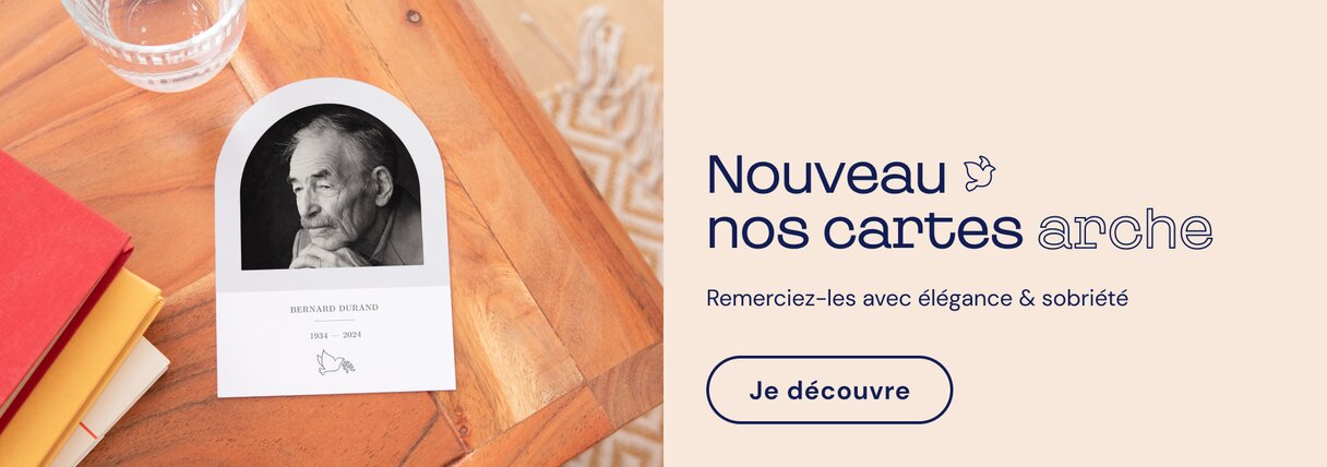 Carte décès format arche