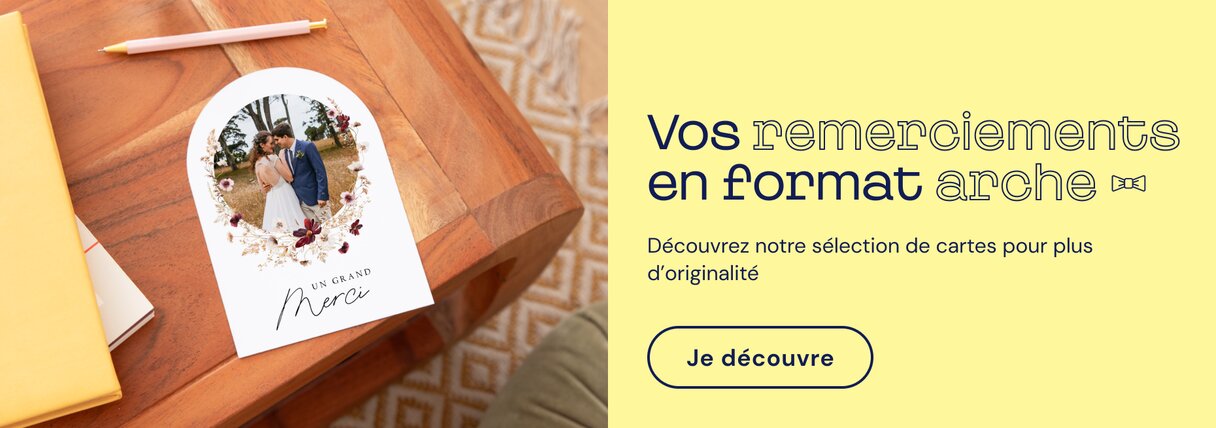 Remerciements mariage format arche