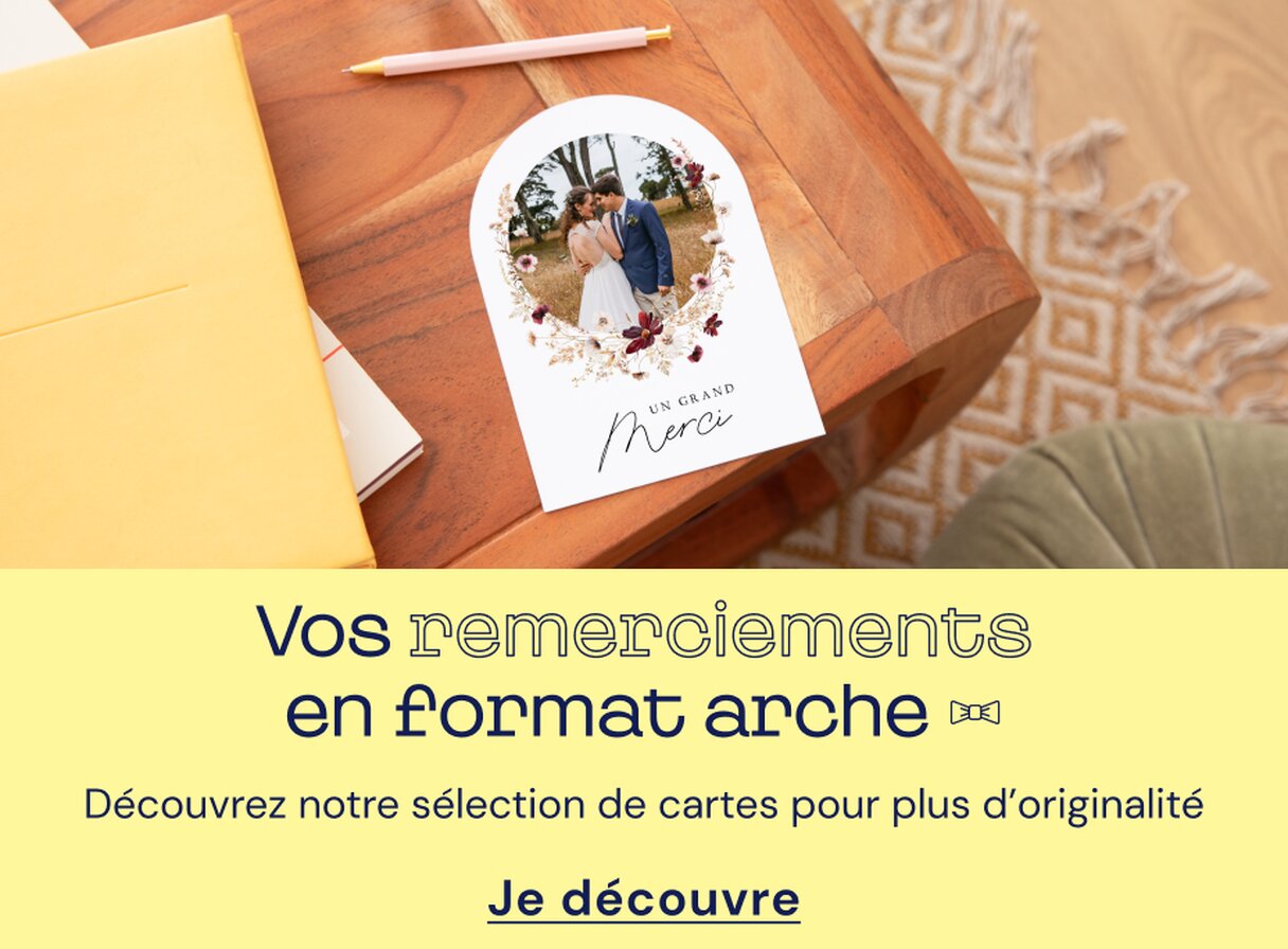 Remerciements mariage format arche