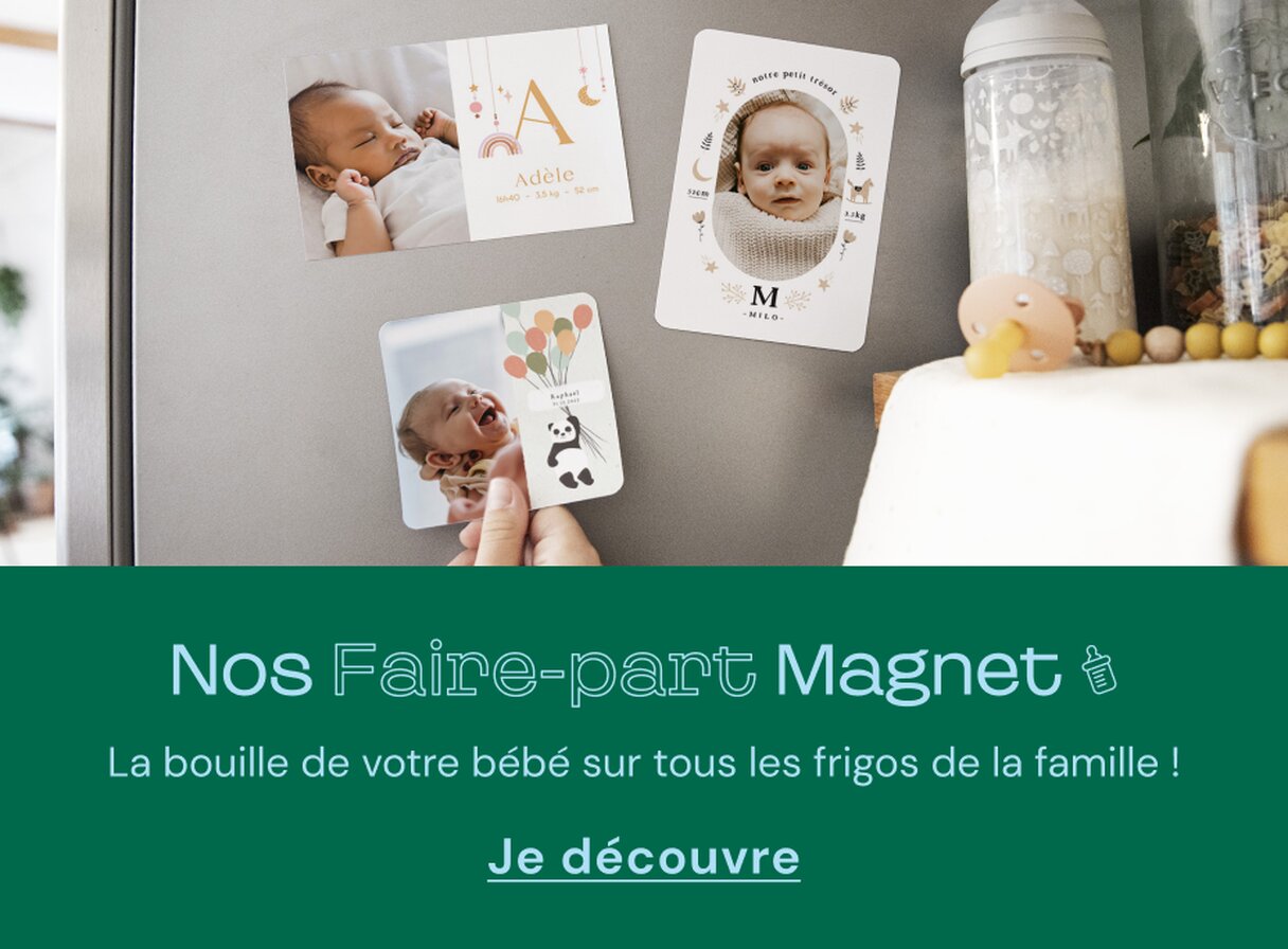 Faire-part de naissance magnétique