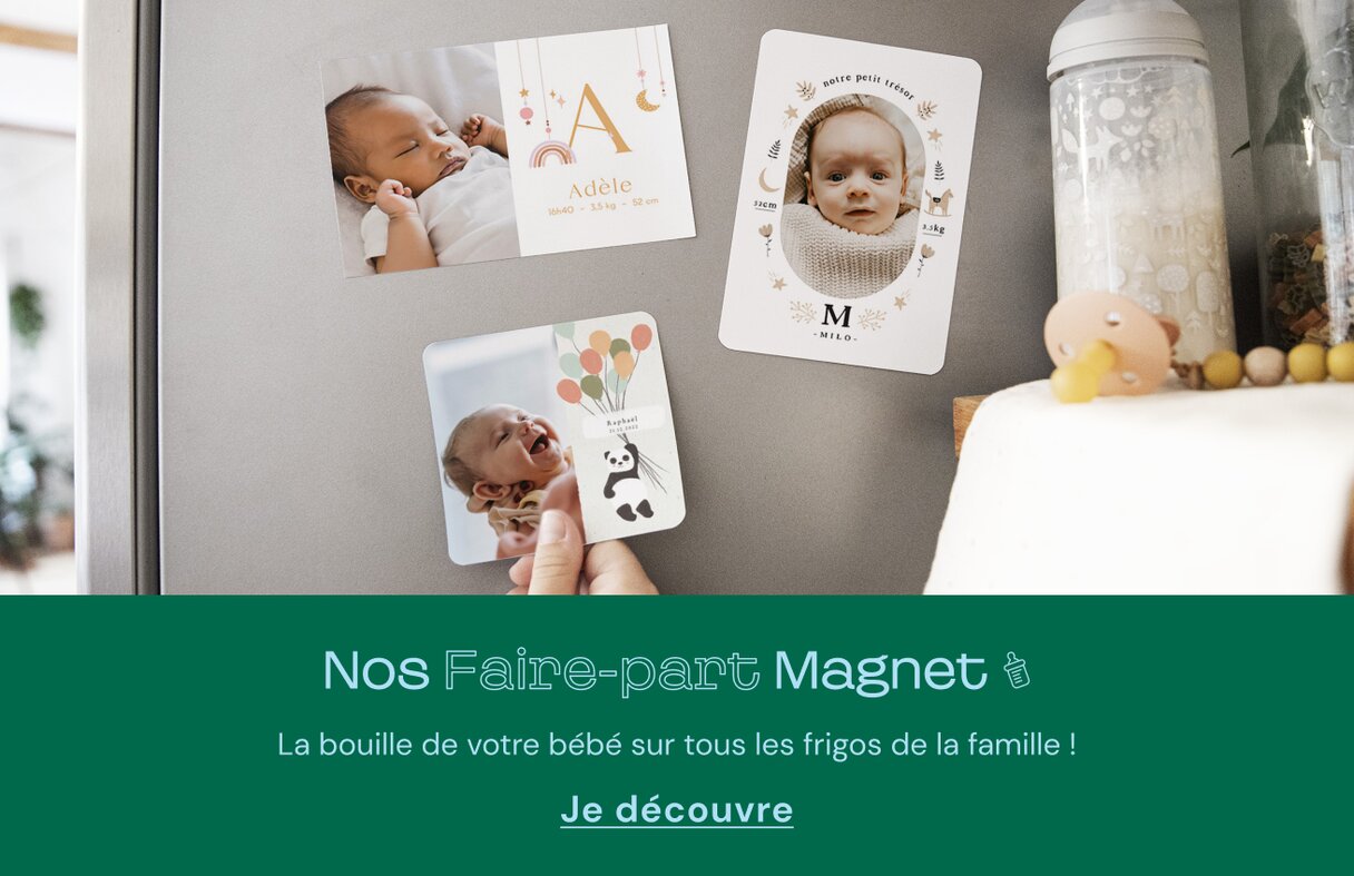 Faire-part de naissance magnétique