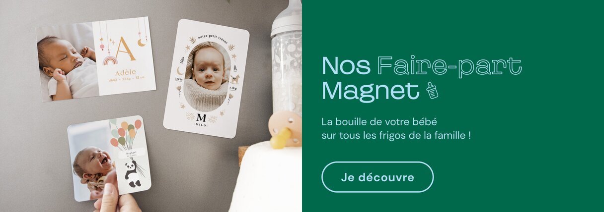 Faire-part de naissance magnétique