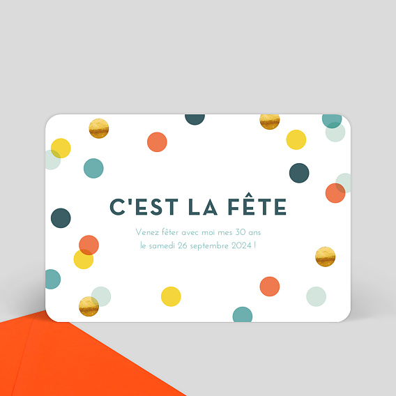 Invitation Anniversaire Confettis Chic Popcarte