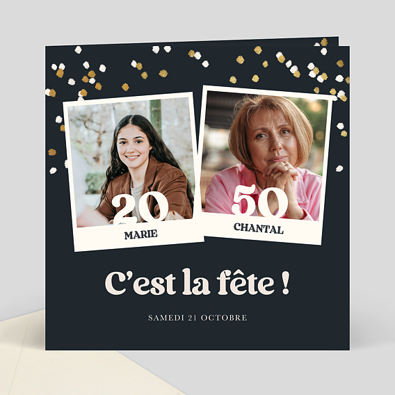 Invitation anniversaire Double milestones